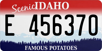 ID license plate E456370