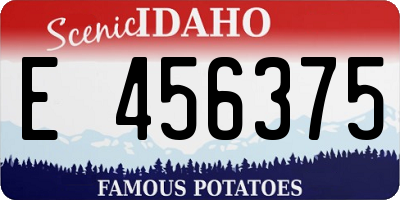 ID license plate E456375