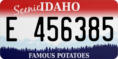 ID license plate E456385