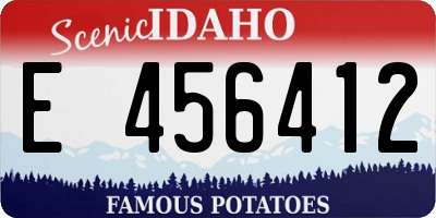 ID license plate E456412
