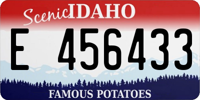 ID license plate E456433
