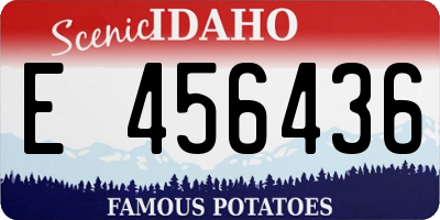 ID license plate E456436