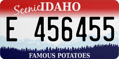 ID license plate E456455