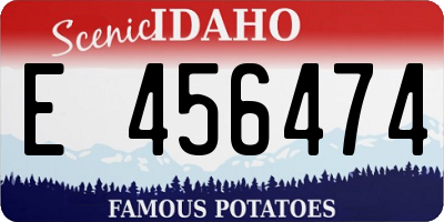 ID license plate E456474