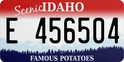 ID license plate E456504