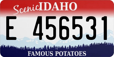 ID license plate E456531