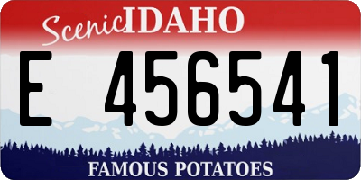 ID license plate E456541