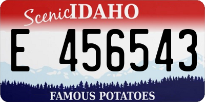 ID license plate E456543