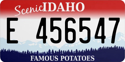 ID license plate E456547
