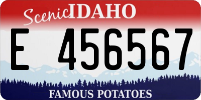 ID license plate E456567