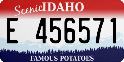ID license plate E456571
