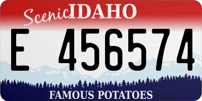 ID license plate E456574