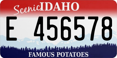 ID license plate E456578