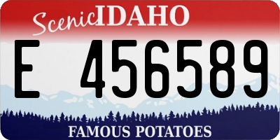 ID license plate E456589