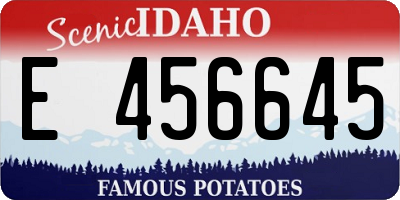 ID license plate E456645