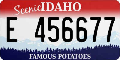 ID license plate E456677