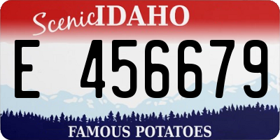 ID license plate E456679