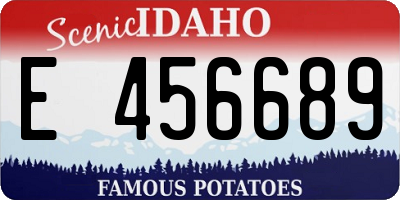 ID license plate E456689