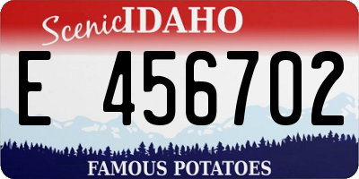 ID license plate E456702