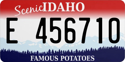 ID license plate E456710