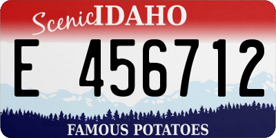 ID license plate E456712