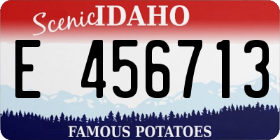 ID license plate E456713