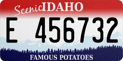 ID license plate E456732