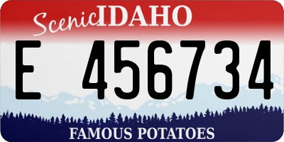 ID license plate E456734