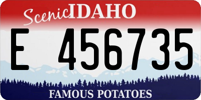 ID license plate E456735