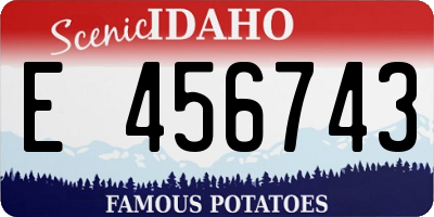 ID license plate E456743