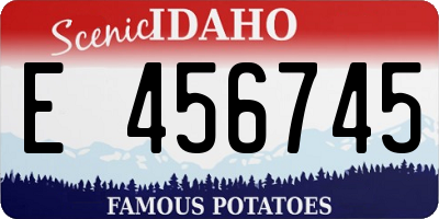 ID license plate E456745