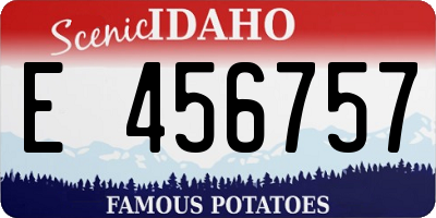ID license plate E456757