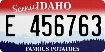 ID license plate E456763