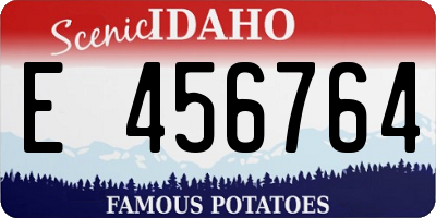 ID license plate E456764