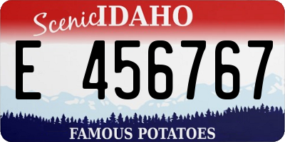 ID license plate E456767