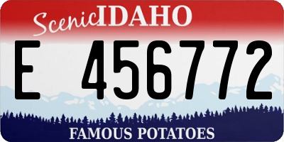 ID license plate E456772