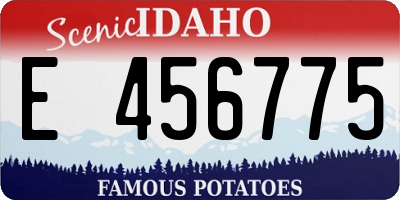 ID license plate E456775