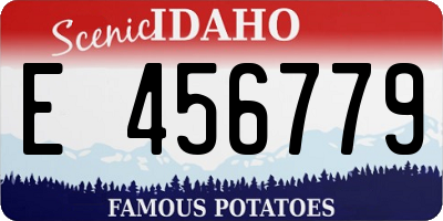 ID license plate E456779