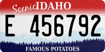 ID license plate E456792