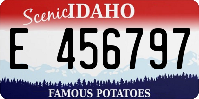 ID license plate E456797