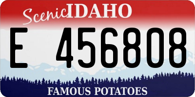 ID license plate E456808