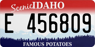 ID license plate E456809