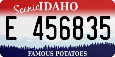 ID license plate E456835