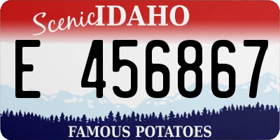 ID license plate E456867