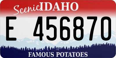 ID license plate E456870