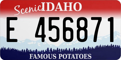 ID license plate E456871
