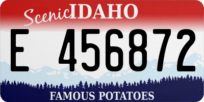 ID license plate E456872