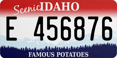 ID license plate E456876