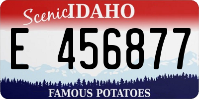 ID license plate E456877