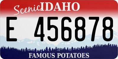 ID license plate E456878